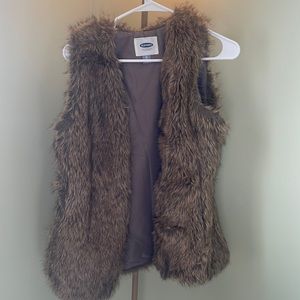 Faux fur vest.